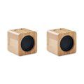 2 Altavoces Bambú 5.0 LED 3W Marrón