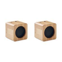 2 Altavoces Bambú 5.0 LED 3W Madera