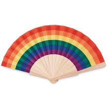 Abanico Rainbow Madera y Poliéster Multicolor
