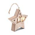 Adorno Navideño Estrella MDF Iluminada Marrón