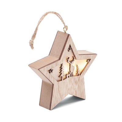 Adorno Navideño Estrella MDF Iluminada