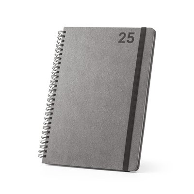 Agenda B5 con anillas de cuero reciclado