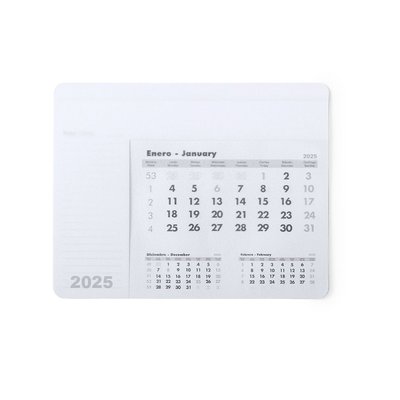 Alfombrilla de ratón personalizada calendario mensual 2024 Blanco