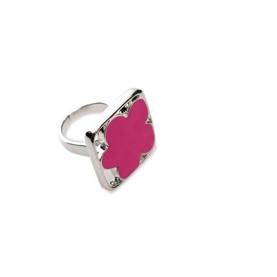 Anillo Ajustable Ágatha R.P. Flor Fucsia