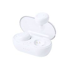 Auriculares BT Recargables con Base Blanco