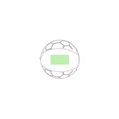 Balón de fútbol hinchable Ø 25cm | Panel (en posición vertical)