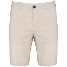 Bermuda de lino 100% para hombre Beige 36 FR