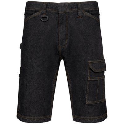 Bermuda denim multibolsillos hombre Black Rinse 36 FR