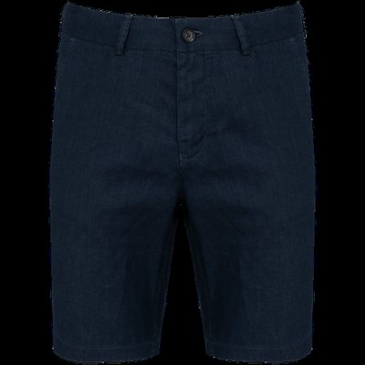 Bermuda de lino 100% para hombre Navy Blue 42 FR