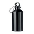 Bidón de aluminio con mosquetón (400ml) Negro