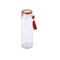 Bidón Cristal Transparente 420 ml con Asa Rojo