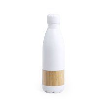 Bidón Blanco Mate 750ml con Bambú Bla