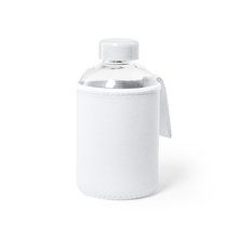 Bidón Cristal 600ml con Funda Soft Shell Blanco