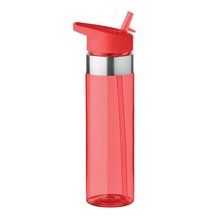 Bidón personalizado de tritán sin BPA y con pajita (700 ml) Rojo