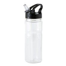 Bidón de plástico sin BPA personalizado con pajita (500 ml) Transparente