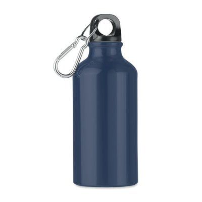 Bidón de aluminio con mosquetón (400ml) Azul Marino