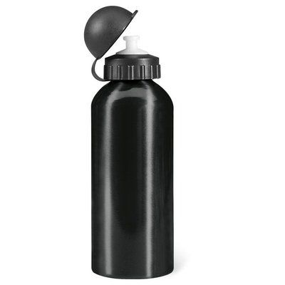 Bidón de aluminio personalizable con dosificador (600 ml) Negro