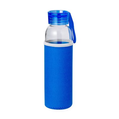 Bidón de cristal de 500 ml con tapón a rosca Azul