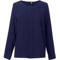 Blusa de seda Cuidado fácil Navy 12 UK