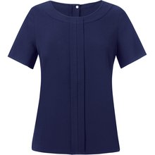 Blusa manga corta con cremallera dorada Azul 10 UK