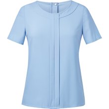 Blusa manga corta con cremallera dorada Azul 12 UK