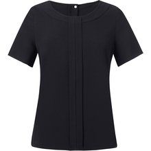 Blusa manga corta con cremallera dorada Black 8 UK