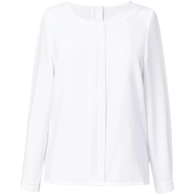 Blusa con Botón y cremallera dorada Blanco 12 UK