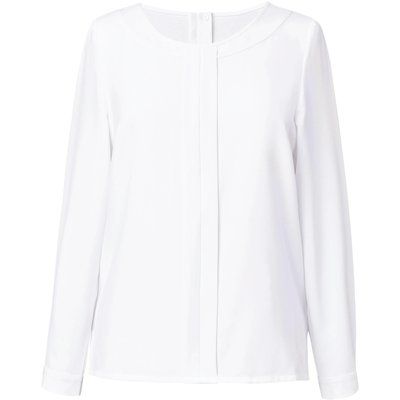 Blusa con Botón y cremallera dorada White 12 UK