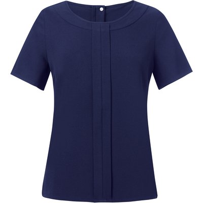 Blusa manga corta con cremallera dorada Azul 12 UK