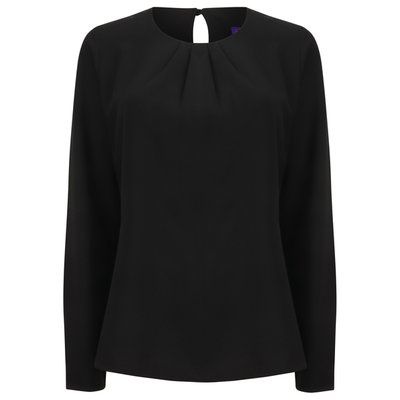 Blusa manga larga poliéster Black M