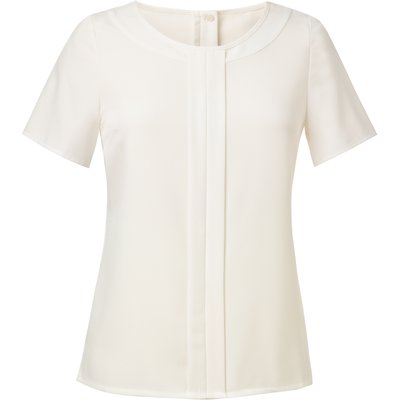 Blusa con pliegues y cremallera dorada Blanco 12 UK