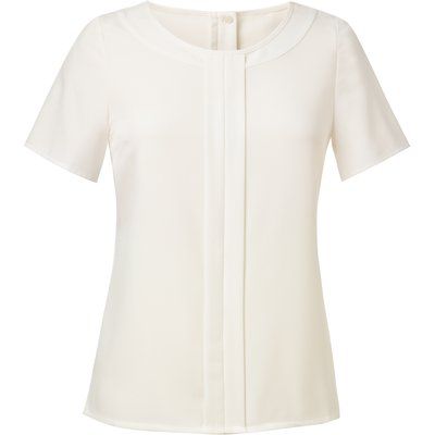 Blusa con pliegues y cremallera dorada White 16 UK