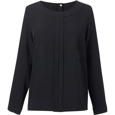 Blusa de seda Cuidado fácil Black 18 UK