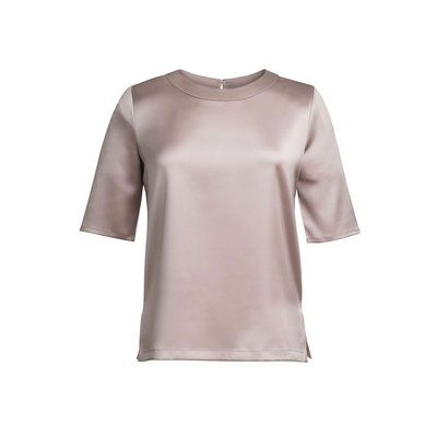 Blusa stretch fácil de planchar Taupe 12 UK