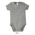 Body Bebé 100% Algodón Peinado Gris XS