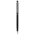 Bolígrafo de aluminio en sobrios colores con puntero táctil Negro