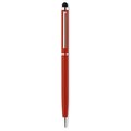 Bolígrafo de aluminio en sobrios colores con puntero táctil Rojo