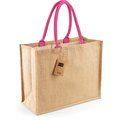 Bolsa de compra de yute Natural / Fuchsia