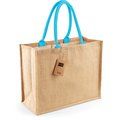 Bolsa de compra de yute Natural / Surf Blue