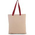 Bolsa de compras en canvas Natural / Cherry Red