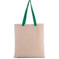 Bolsa de compras en canvas Natural / Kelly Green