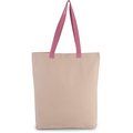 Bolsa de compras clásica de algodón Natural / Dark Pink