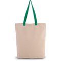 Bolsa de compras clásica de algodón Natural / Kelly Green