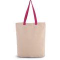 Bolsa de compras clásica de algodón Natural / Magenta