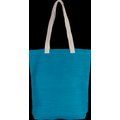 Bolsa de juco con asas y fuelle Turquoise