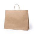 Bolsa de papel reciclable con asas cortas reforzadas y fuelle Bolsa de papel reciclable 41 x 32 cm