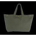 Bolsa shopper de algodón con bolsillo interior Washed Kombu Green