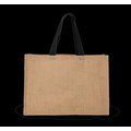 Bolsa shopper XL de yute asas de color Natural / Black