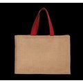 Bolsa shopper XL de yute asas de color Natural / Cherry Red