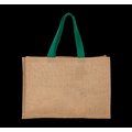 Bolsa shopper XL de yute asas de color Natural / Kelly Green